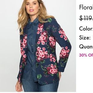 Eloquii Floral Crepe Blazer